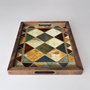 Aberto Design REF034 Bandeja de Madera Maciza para Decoración del Hogar, Elegante y Funcional, 48x38x4 cm
